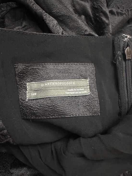 Anthropology Black Spaghetti Strap Jacquard Bubble Dress 16w - Picture 10 of 12